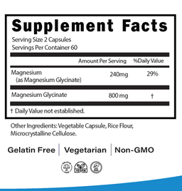 Magnesium Glycinate Night Restore Capsules (800mg | 240mg Elemental) thumbnail 2